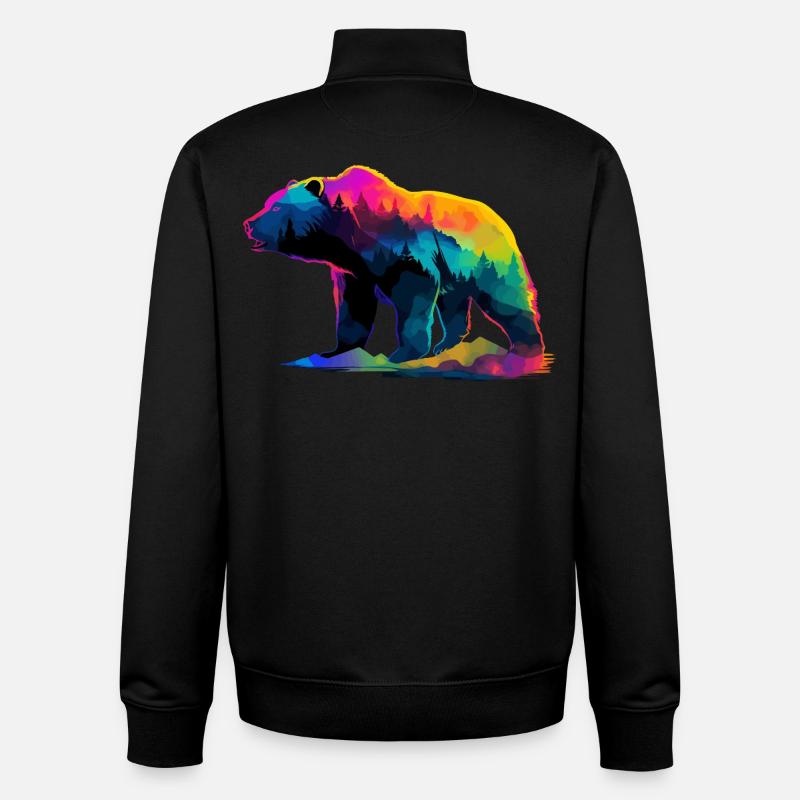 Bär in den Bergen - Unisex Organic Zip Sweatshirt von Stanley/Stella - Schwarz