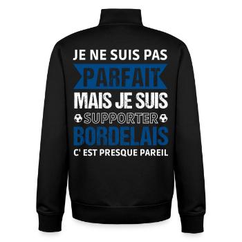 Bordeaux Fußballgeschenk - Unisex Organic Zip Sweatshirt von Stanley/Stella - Schwarz - Hinten - AI Model Male 185 light (185cm)