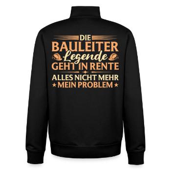 Directeur de construction à la retraite Légende dans un cadeau de retraite - Sweat zippé unisexe en coton bio Stanley/Stella - noir - Dos - AI Model Male 185 light (185cm)