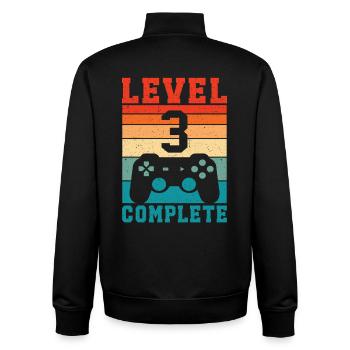 3. Geburtstag Level 3 Complete 3 Jahre Gamer  - Unisex Organic Zip Sweatshirt von Stanley/Stella - Schwarz - Hinten - AI Model Male 185 light (185cm)