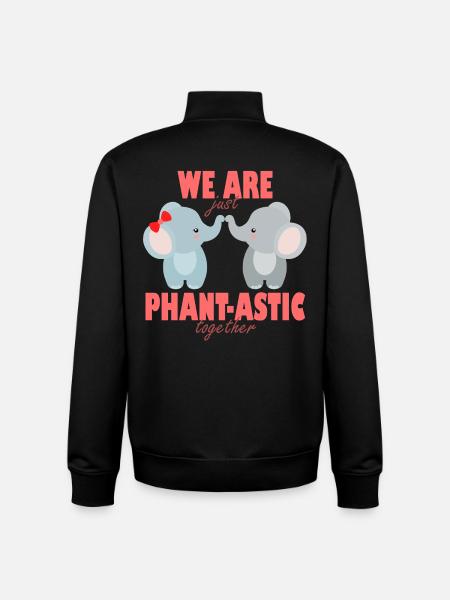 Phant-astic Friends Elephants - Unisex Organic Zip Sweatshirt by Stanley/Stella - black