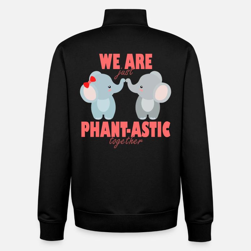 Phantastische Freunde Elefanten - Unisex Organic Zip Sweatshirt von Stanley/Stella - Schwarz