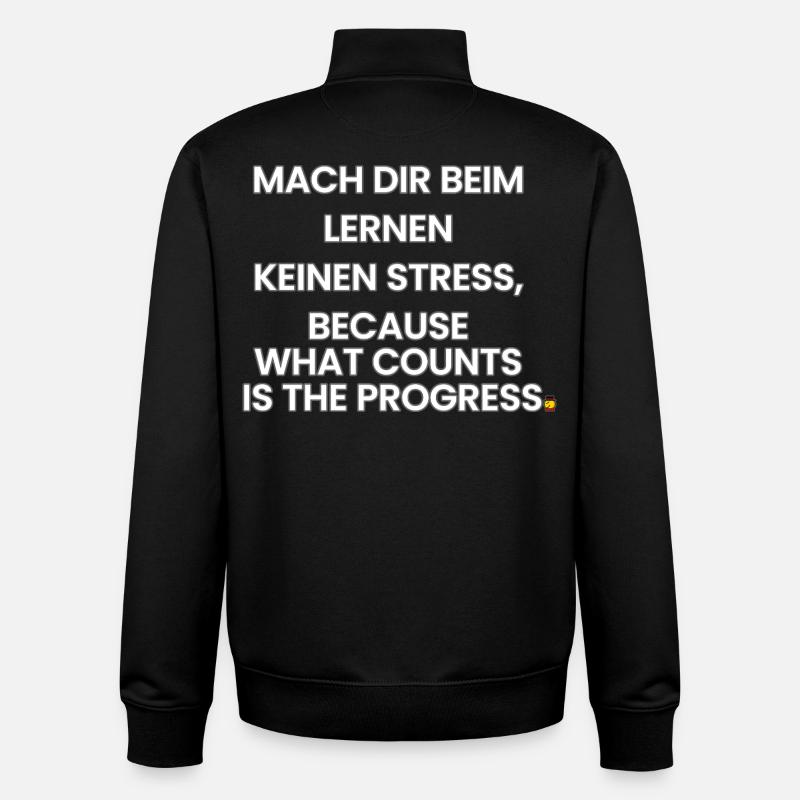 German-Anglais-Rime 1 (Ver. A) - Sweat zippé unisexe en coton bio Stanley/Stella - noir