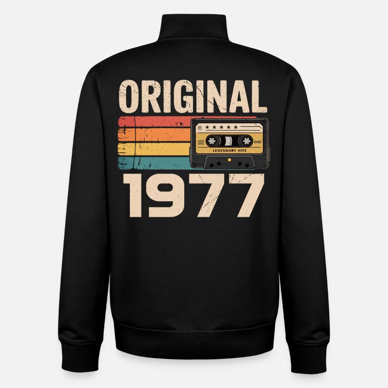 Originales Retro-Jubiläum 1977 - Unisex Organic Zip Sweatshirt von Stanley/Stella - Schwarz
