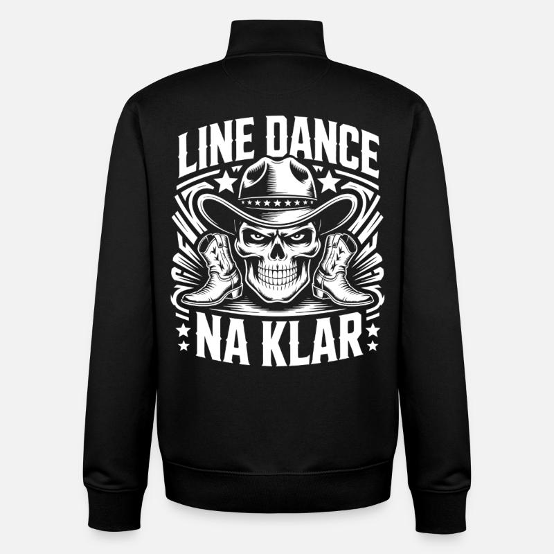 Line Dance Skull Cowboy - Unisex Organic Zip Sweatshirt by Stanley/Stella - black