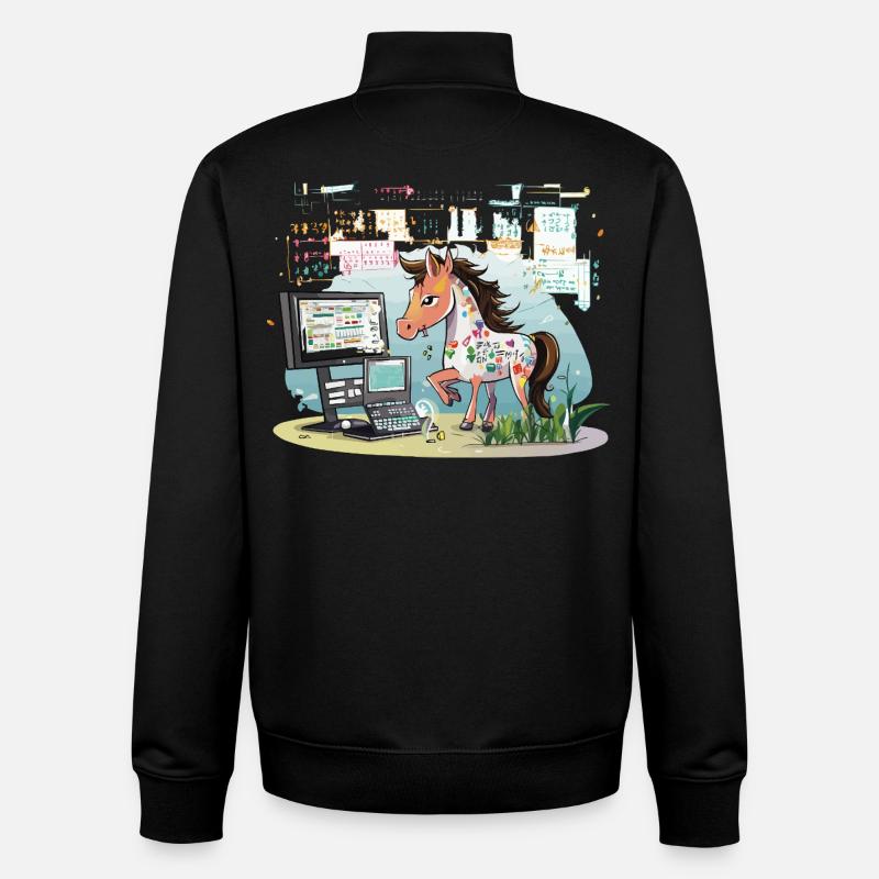 Digital Graffiti Pony - Unisex Organic Zip Sweatshirt by Stanley/Stella - black