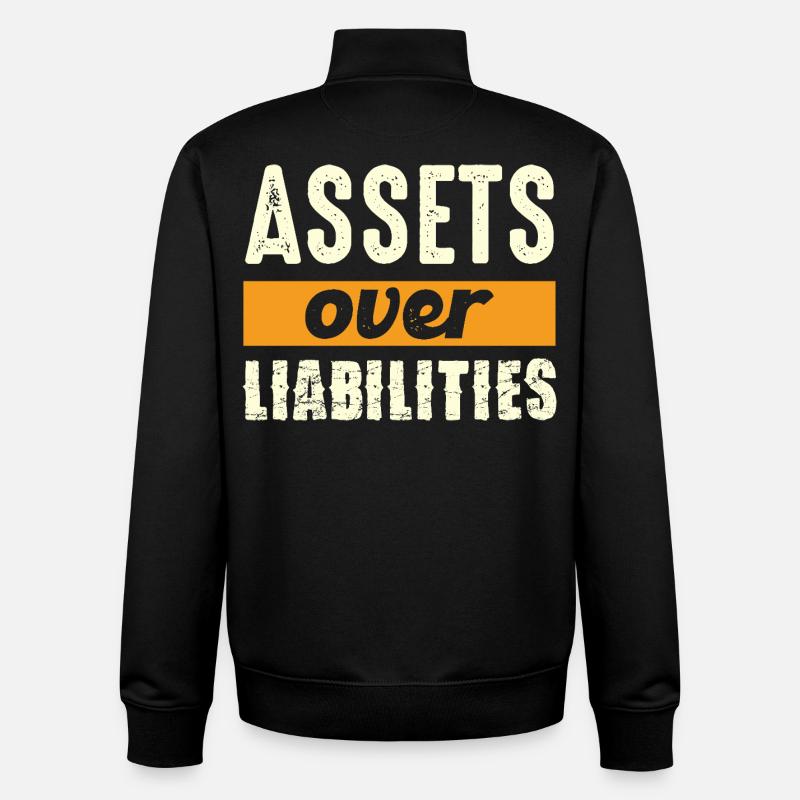 Assets over liabilities - Unisex Organic Zip Sweatshirt by Stanley/Stella - black