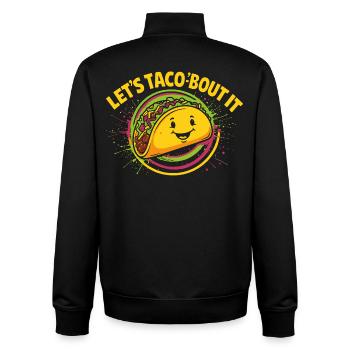 Let’s Taco’bout It – Lustiges Taco Design - Unisex Organic Zip Sweatshirt von Stanley/Stella - Schwarz - Hinten - AI Model Male 185 light (185cm)