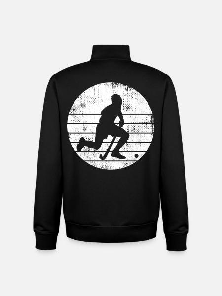 Hockeyspieler Skizze - Unisex Organic Zip Sweatshirt von Stanley/Stella - Schwarz