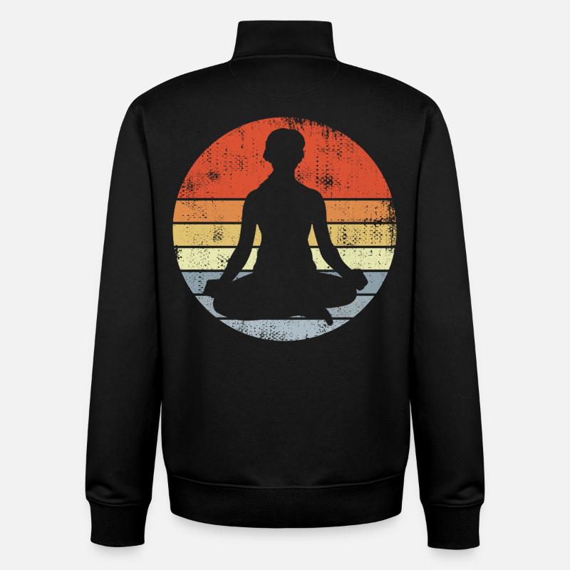 Dessin yogi - Sweat zippé unisexe en coton bio Stanley/Stella - noir