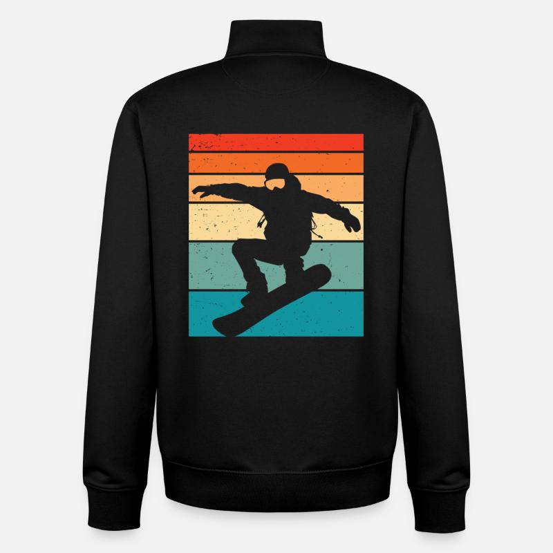 Snowboard retro Snowboarden - Unisex Organic Zip Sweatshirt von Stanley/Stella - Schwarz