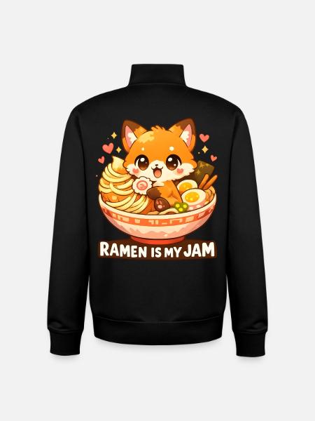 Kawaii Ramen Katze - Unisex Organic Zip Sweatshirt von Stanley/Stella - Schwarz