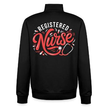 Stéthoscope à motif de soignant enregistré - Sweat zippé unisexe en coton bio Stanley/Stella - noir - Dos - AI Model Male 185 light (185cm)