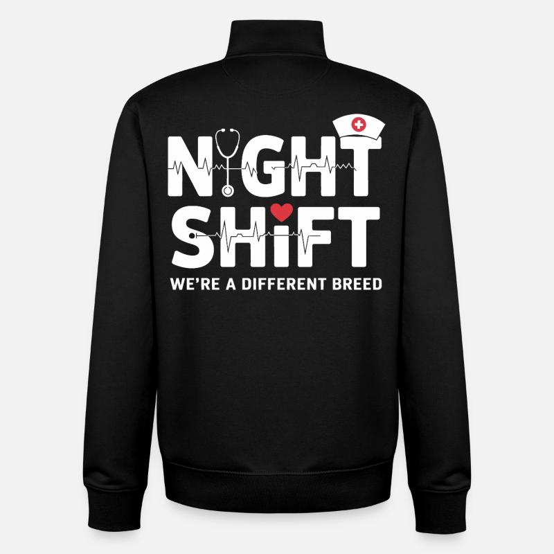 NachtSchicht Herzpfleger – Different Breed - Unisex Organic Zip Sweatshirt von Stanley/Stella - Schwarz