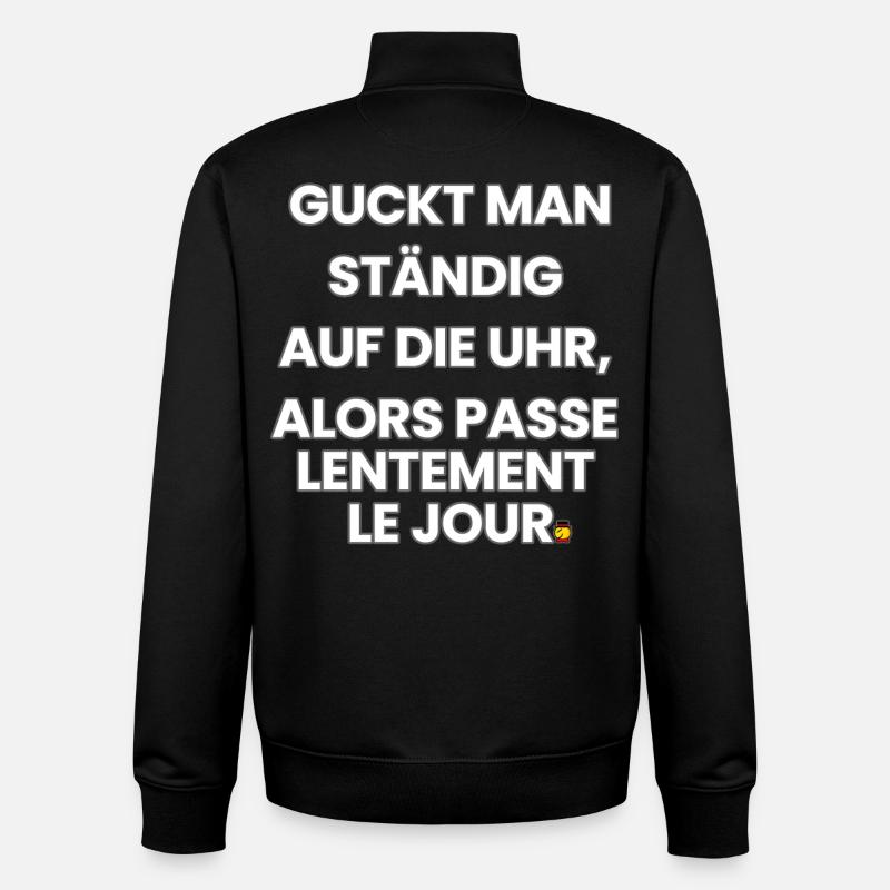 Germano-Français-Rime 2 (Ver. A) - Sweat zippé unisexe en coton bio Stanley/Stella - noir