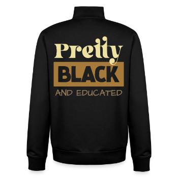 Pretty Black & Educated Tee - Sweat zippé unisexe en coton bio Stanley/Stella - noir - Dos - AI Model Male 185 light (185cm)