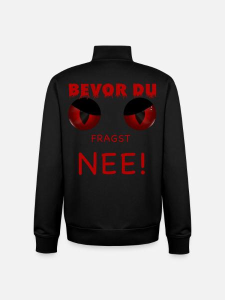 Bevor du fragst - Nee - Unisex Organic Zip Sweatshirt von Stanley/Stella - Schwarz