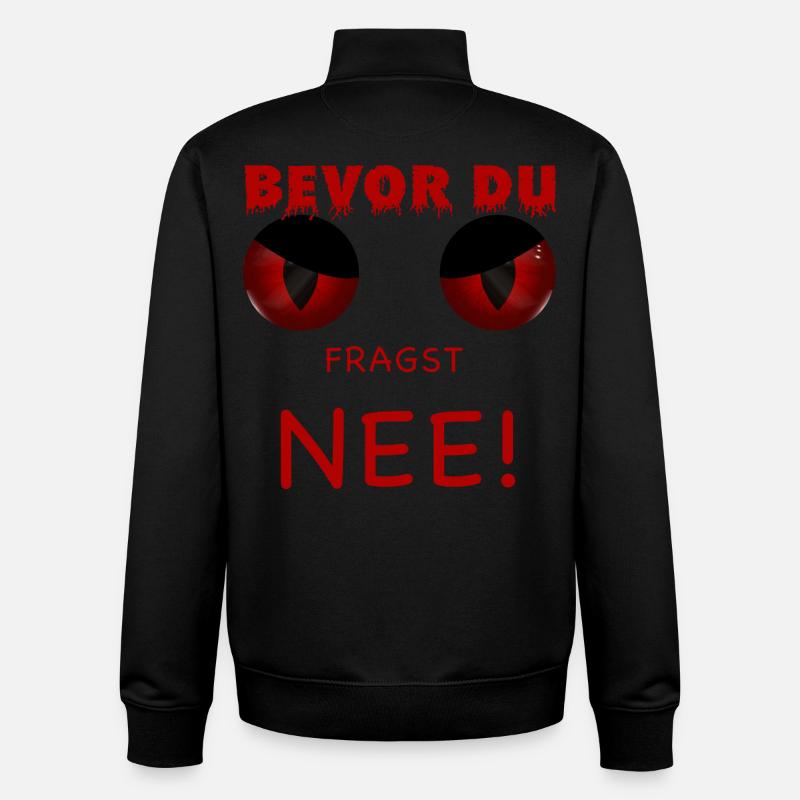 Bevor du fragst - Nee - Unisex Organic Zip Sweatshirt von Stanley/Stella - Schwarz