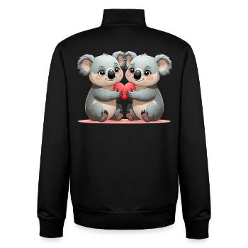 Koalas mit Herz: Freundschaft - Unisex Organic Zip Sweatshirt von Stanley/Stella - Schwarz - Hinten - AI Model Male 185 light (185cm)