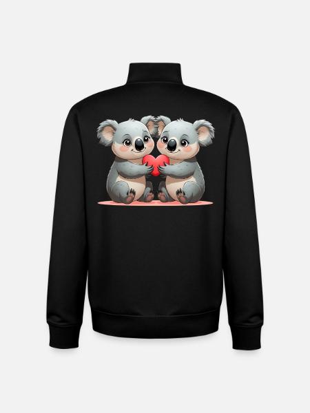 Koalas mit Herz: Freundschaft - Unisex Organic Zip Sweatshirt von Stanley/Stella - Schwarz
