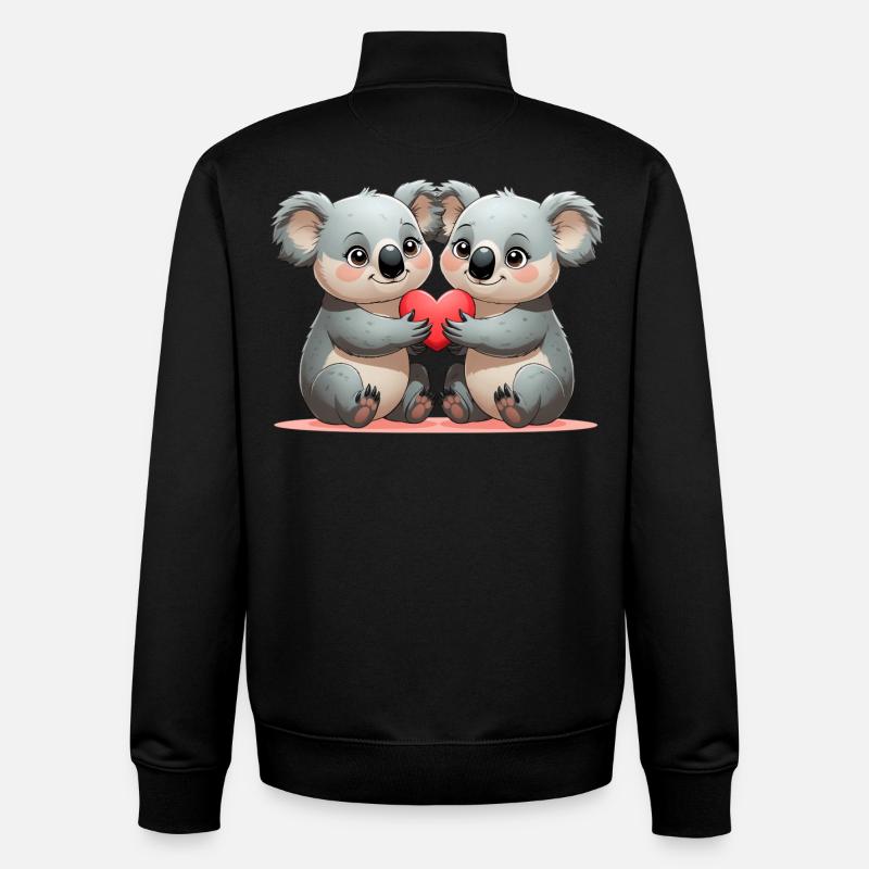 Koalas mit Herz: Freundschaft - Unisex Organic Zip Sweatshirt von Stanley/Stella - Schwarz