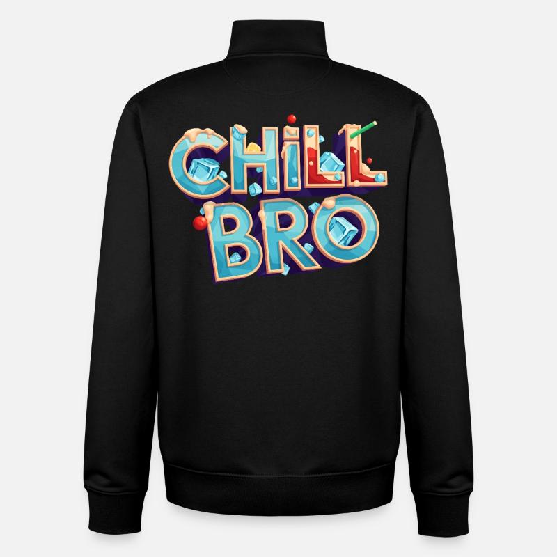 Lettrage Chill Bro Cocktail - Sweat zippé unisexe en coton bio Stanley/Stella - noir