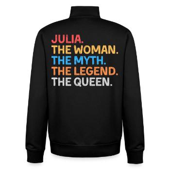 Julia The Woman The Myth The Legend The Queen - Unisex Organic Zip Sweatshirt by Stanley/Stella - black - Back - AI Model Male 185 light (185cm)