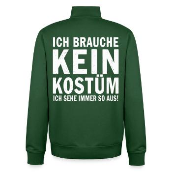 Karneval Fasching Fasnet Kostüm - Unisex Organic Zip Sweatshirt von Stanley/Stella - Flaschengrün - Hinten - AI Model Male 185 dark (185cm)