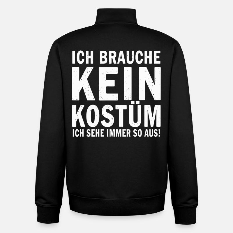 Costume de carnaval - Sweat zippé unisexe en coton bio Stanley/Stella - noir