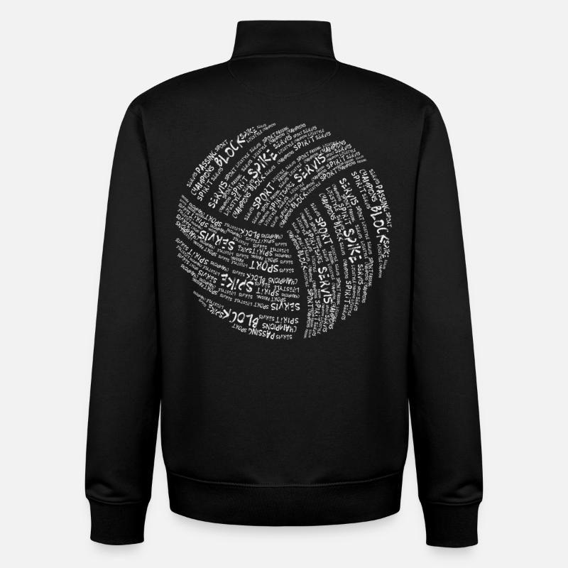 Volley-ball - Sweat zippé unisexe en coton bio Stanley/Stella - noir