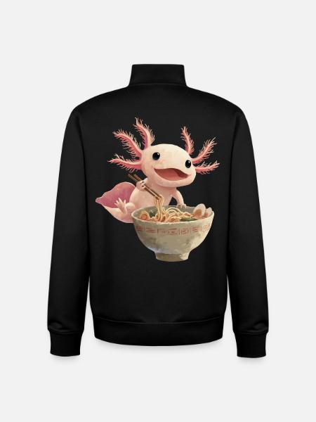 Axolotl Ramen Nudeln - Unisex Organic Zip Sweatshirt von Stanley/Stella - Schwarz