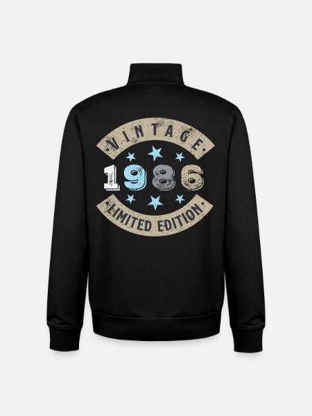 1986 Édition limitée - Sweat zippé unisexe en coton bio Stanley/Stella - noir