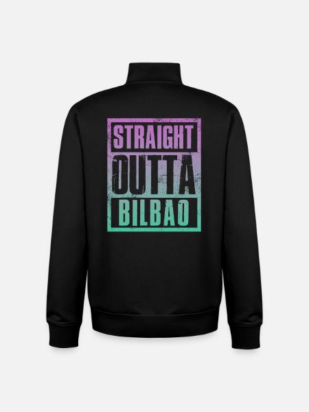 Straight outta Bilbao - Unisex Organic Zip Sweatshirt by Stanley/Stella - black