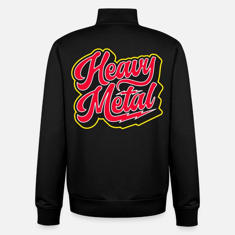Heavy Metal Bold 3D Script - Sweat zippé unisexe en coton bio Stanley/Stella - noir