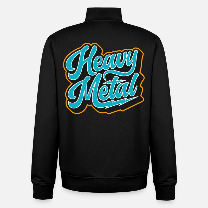 Heavy Metal Retro Script - Unisex Organic Zip Sweatshirt by Stanley/Stella - black