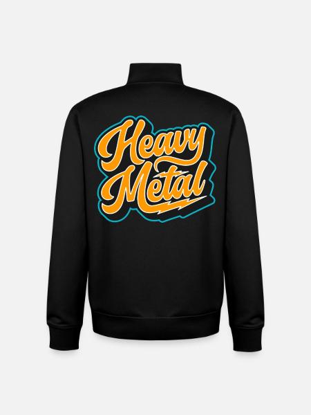 Heavy Metal Bold Script Logo - Sweat zippé unisexe en coton bio Stanley/Stella - noir