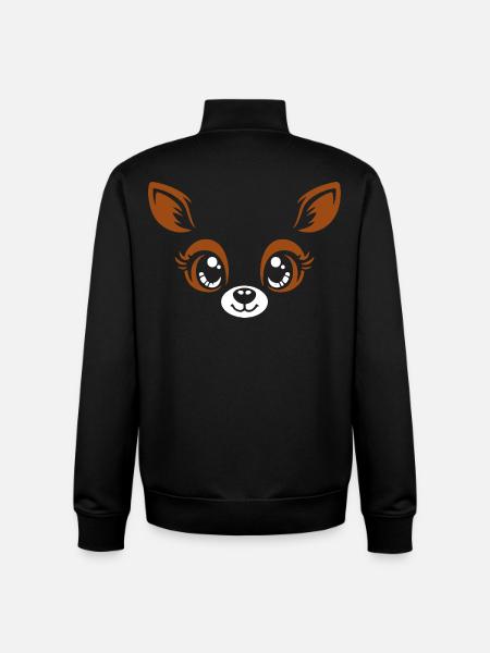 Deer | Big Face Costume Carnival Disguise - Unisex Organic Zip Sweatshirt by Stanley/Stella - black