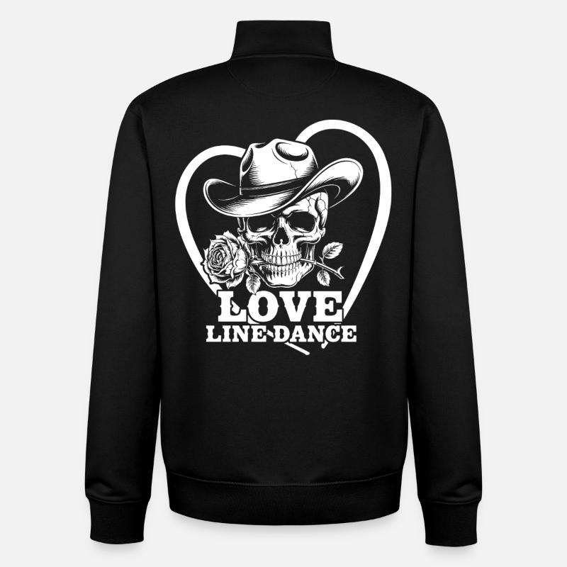 Schädel Liebe Line Dance - Unisex Organic Zip Sweatshirt von Stanley/Stella - Schwarz