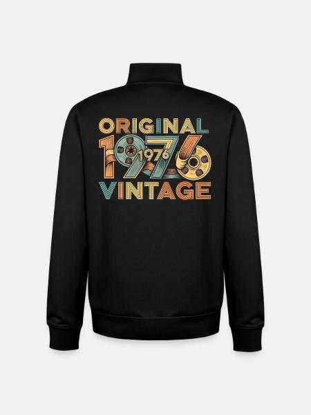 Rétro original de 1976 - Sweat zippé unisexe en coton bio Stanley/Stella - noir