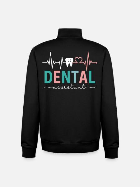 Assistant dentaire Heartbeat - Sweat zippé unisexe en coton bio Stanley/Stella - noir