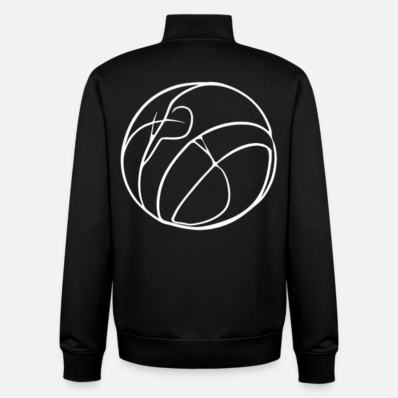 Dessin de volley-ball - Sweat zippé unisexe en coton bio Stanley/Stella - noir