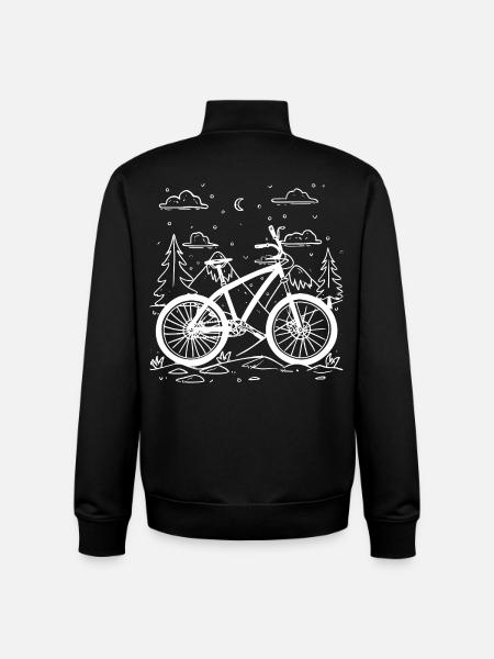 Cartoon Fahrradfahrer - Unisex Organic Zip Sweatshirt von Stanley/Stella - Schwarz