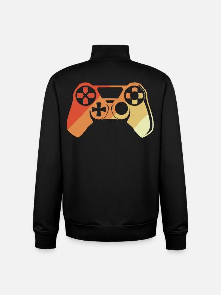 Vintage Gamepad - Unisex Organic Zip Sweatshirt by Stanley/Stella - black