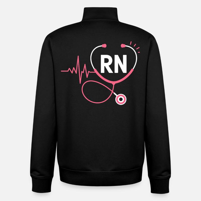 RN Herzschlag Stethoskop - Unisex Organic Zip Sweatshirt von Stanley/Stella - Schwarz