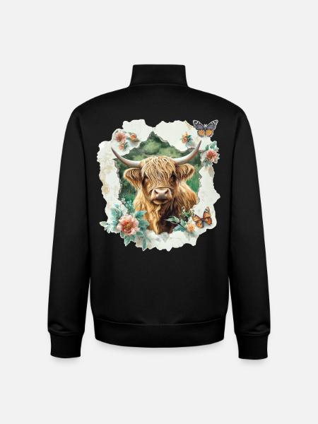 Highland cattle - Unisex Organic Zip Sweatshirt by Stanley/Stella - black