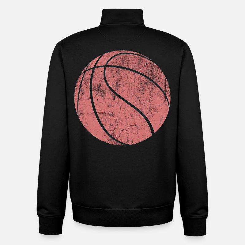 basket-ball - Sweat zippé unisexe en coton bio Stanley/Stella - noir