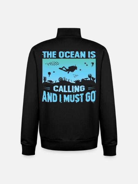 Funny diver design - Unisex Organic Zip Sweatshirt by Stanley/Stella - black