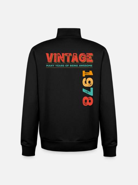 Millésime 1978 - Sweat zippé unisexe en coton bio Stanley/Stella - noir