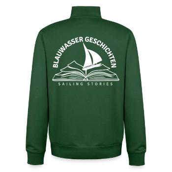 Blauwassergeschichten Logo - Unisex Organic Zip Sweatshirt von Stanley/Stella - Flaschengrün - Hinten - AI Model Male 185 dark (185cm)