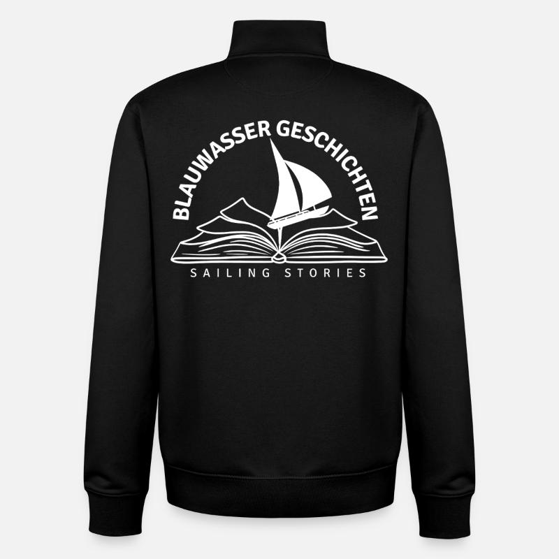 Blauwassergeschichten Logo - Unisex Organic Zip Sweatshirt von Stanley/Stella - Schwarz